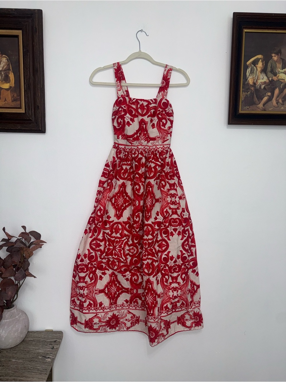 Red and White Maxi Dress 100% cotton